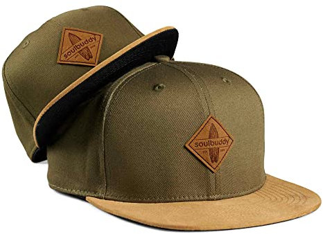Soulbuddy Cap Herren Cap Kinder – 2er-Set Familien Outfit Set – Vatertagsgeschenk für Papa – Geschenke zum Vatertag – Papa Geschenk – Olivgrün – One Size und Kids S