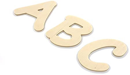 7cm Holzbuchstaben natur | verschiedene Größen | zum Bemalen und zum Basteln | 6 verschiedene Schriftarten und viel Zubehör | Schriftart 1 | inkl. Klebepunkte | #FLoPHi (7cm)