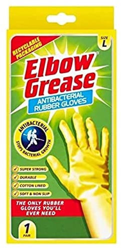 elbow Grease Anti Bacterial Rubber Gloves Large