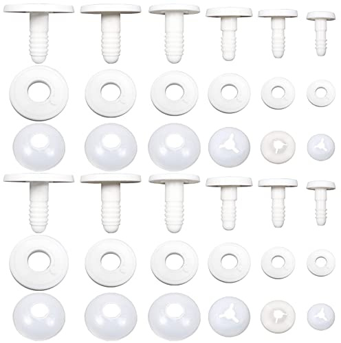 TOAOB 60 Sätze Puppen Gelenke Teddygelenke Weiß Kunststoff 15 mm bis 40 mm