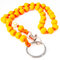 drop letsy DROPLETSY Holzperlen Handykette (kurz) - Schlüsselkette mit Karabiner und Schlüsselring für Schlüssel, Geldbeutel, Hose… (25cm, Orange)