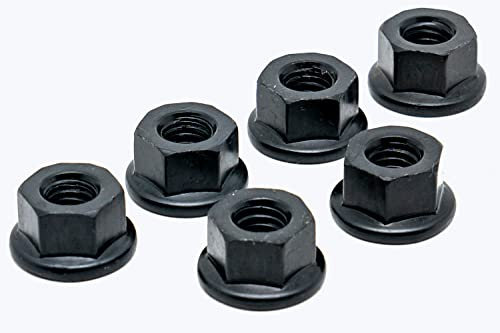 LLDSIMEX Juego de 6 Tuercas con Brida de Acero, Parte Tuercas (3/8-16)