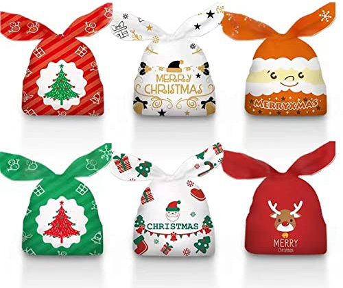 Yongheng tüten plätzchen weihnachten 50 Stück, süßigkeiten tüten weihnachten, Weihnachten Cookie Beutel,Partytüten,Geschenktüten Weihnachten,Weihnachten Treat Tasche (5 Verschiedene Motive)