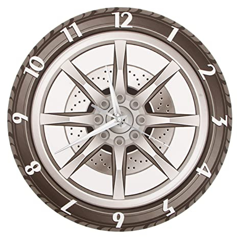 Garneck 3D Auto Rad Wanduhr Acryl Geräuschlos Für Wohnzimmer Büro Kinderzimmer Stilvolles Wohndekor Kratzfest
