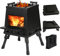 Generic Campingkocher Holzofen Mini Holzvergaser Faltbar Tragbar Kompakt Hobo Kocher für Picknick BBQ Camping Wandern Reisen mit Tragen Tasche,Black,S