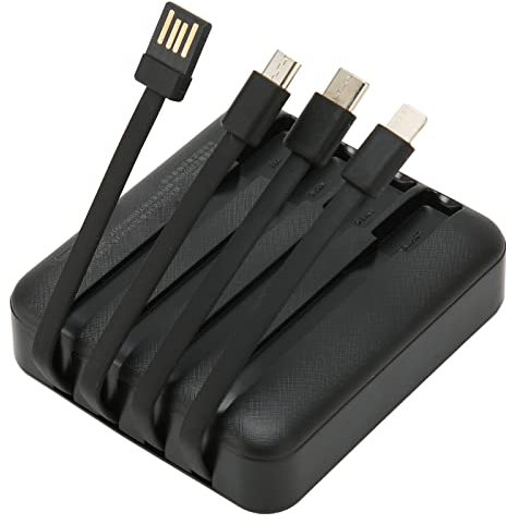 Chargeur de Téléphone Solaire Portable, Banque d'alimentation Solaire 20000 MAh avec Deux Ports de Sortie, Port USB C et Port Micro USB, Chargeur Solaire Extérieur avec Câble de (Le Noir)