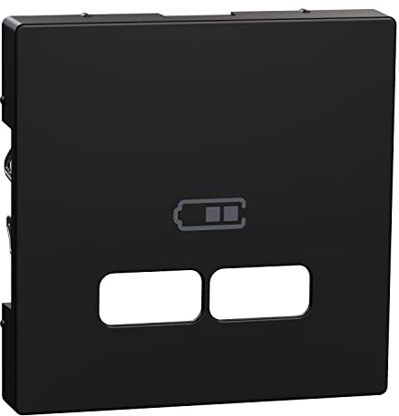Schneider Electric Merten Zentralplatte für USB Ladestation-Einsatz, System M, schwarz matt, Artikelnummer MEG4367-0403