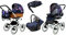BabyLux Kinderwagen 4in1 mit Autositz für Kleinkinder – Kinderwagen für Neugeborene und Kleinkinder –– Baby Neugeborenen Kinderwagen – ISOFIX Autositzbasis – Max 15kg – Royal Magnolia White Frame