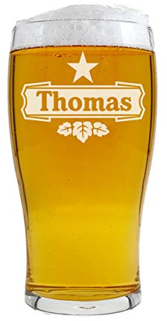 KDO MAGIC - Verre à bière personnalisé - Personnalisable avec un texte - 570 ml - Plusieurs modèles de gravure - Idée cadeau homme, fête des pères, papa, anniversaire (Modèle Etoile)