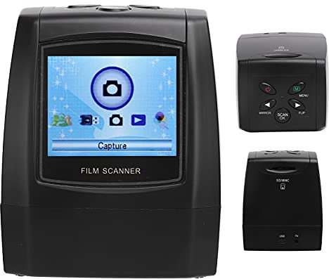 Film-Dia-Scanner, Konvertiert 35 Mm / 135 Mm, 135, 126, 110, Super 8 Filmnegative und Dias in JPEG, 22 MP Filmscanner mit TFT 2,4 Zoll Farb-LCD, Eingebauter 128 MB Speicher (EU-Stecker)