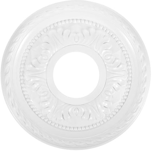 Hemobllo Ceiling Medallion - 12 Inch Ceiling Rose Ceiling Medallions for Light fixtures Decorative Ceiling Cover Plate Home Chandelier Medallion PU Ceiling Light Medallion, White