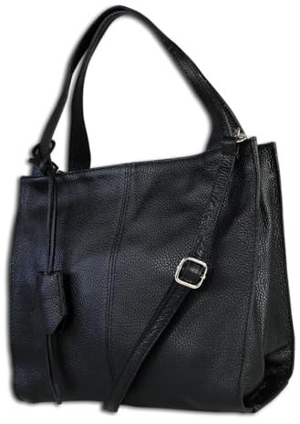 Toscanto Damen Schultertasche Shopper Leder Tasche schwarz OTT155SS Leder Schultertasche