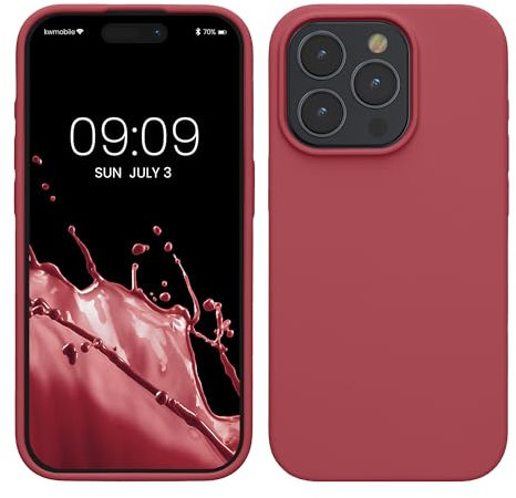 kwmobile Handyhülle für iPhone 15 Pro Hülle, für iPhone 15 Pro Case - Hülle Silikon - kabelloses Laden - Dark Rose