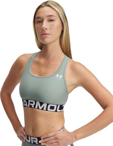 Under Armour HeatGear Authentics Medium Support Bra, Opaque Damen, grün, S