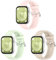 Bracelet Compatible avec Huawei Watch Fit 3 Bracelet pour Femmes Hommes, 3 Pièces Accessoires de Respiration en Silicone de Rechange Réglables pour Huawei Watch Fit 3 Smartwatch (Rose + Vert + Beige)