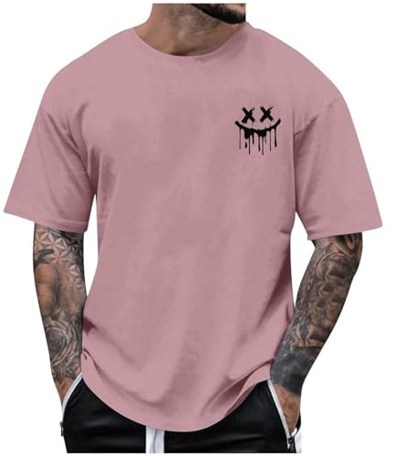 Tee Shirt Humoristique Homme Grande Taille,Chemise 3D Imprimé Décontracté Col Rond,T Shirt Manches Courtes Été Respirant Hommes,T-Shirt Coton Épais Tops Oversize Confort,T-Shirt Homme Pas Cher
