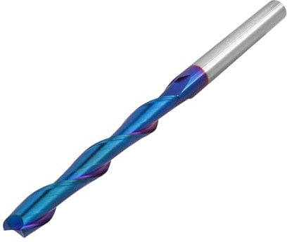 Gasea 1/4 Inch Flat Nose End Mill CNC Router Bits, 2 Flute Spiral Upcut Tungsten Carbide Nano Blue Coating Milling Cutter Tool 1/4 x 1/4 x 2 x 4