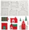 Yuragim Silikon Gießform Mini-Häuser, Silikonform Haus, 3D Silikon Gießform Weihnachten, 10 Formen, zum Ausgießen mit Kreativ- Beton, für Kerzenhalter Kuchen Schokolade Weihnachtsdeko DIY Basteln