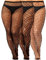 Geyoga 3 Pares Medias de Rejilla Red de Cintura Alta y Talla Grande con Diamantes de Imitación Brillante(Negro,L-XL)