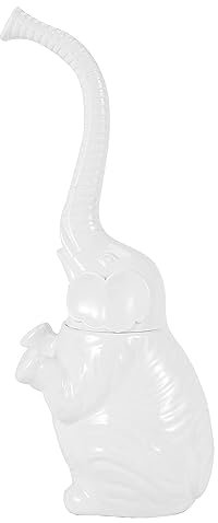 Baño Elephant Toilet Brush Set Compact Size Toilet Bowel Brush and Holder Decorative Full-Closed Bathroom Toilet Cleaning Brush with Ceramic Base Deep Cleaning