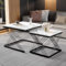 Montary Couchtisch Quadratisch 2er Set, 60 * 60 * 45cm & 45 * 45 * 40cm, couchtisch mit hochglänzender marmor Optik und höhenverstellbare Füße, bis 30kg belastbar,Nesting-Kombination Couchtisch