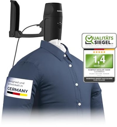 CLEANmaxx Planchado automático de camisas PRO | Sostituisce il ferro da stiro, l'asse da stiro e la vaporiera | Apparecchio per la stiratura di camicie, camicette e T-shirt | Innovativo ed efficiente