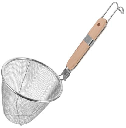 PRETYZOOM Passoire à Pâtes Acier Inoxydable Avec Manche Solide Panier Filtre Alimentaire Pour Nouilles Et Spaghettis Passoire Fine Portable Pour Hot Pot Et Cuisine