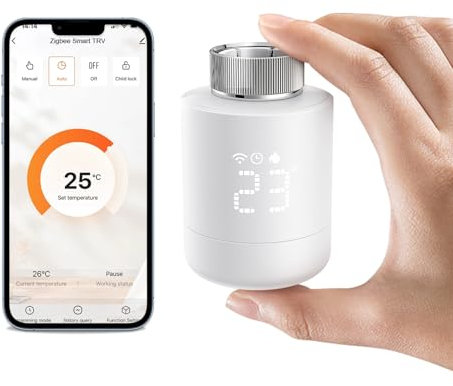 MIUCDA Smart Heizkörperthermostat Erfordert Zigbee-Gateway Programmierbarer Energiesparen Heizungsthermostat Kompatibel Alexa, Google Home, Home Assistant, Tuya