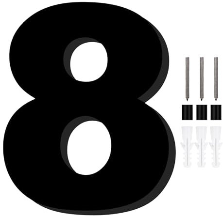 1 Pièce Numéro Boite aux Lettres,Chiffre Boite aux Lettres Exterieure,Chiffres de Boite aux Lettres,Numero de Rue,Numero de Maison Exterieur,Plaque Numero Maison Exterieur,Hauteur 20cm,Noir(Numéro 8)