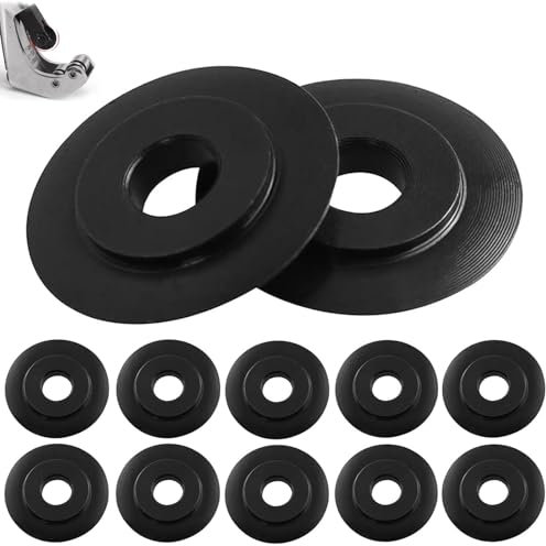 Alriedy Rohrabschneider Ersatzschneidrad 18x3x5mm, 10 Stück Passend Für Rothenberger Rohrschneider von 3-28 mm, 3-35 mm, 4-28 mm, Schwarz, Präzise Schneidleistung, Langlebig, Schneidrad Rohrschneider