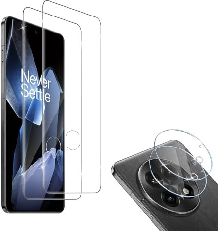 HidWee Schutzfolie kompatibel mit Oneplus 13 für Panzerglas, 2 Stück 3D Schutzglas & 2 Stück Kamera Schutzfolie, 9H Härte Anti-Kratzer Panzer Schutz Glas, HD Displayschutzfolie & Kameraschutz