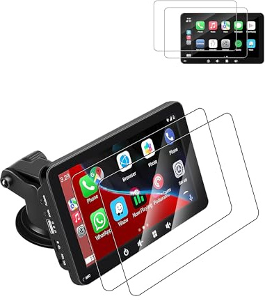 (2 Pack) Screen Protector for Lyssiefeel Wireless Apple Carplay and Android Auto, 7, 9H Hardness,Anti-Scratch,Anti-Fingerprint,High Sensitivity,Easy Install