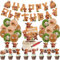 33 Stück Hochlandrind Geburtstag Dekorationen Highland Cow Luftballons Party Deko,Hochland Kuh Happy Birthday Banner Hochlandrind Kuchen Topper Cupcake Topper für Kindergeburtstag Dekoration