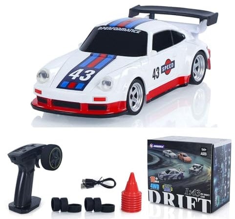 wheelfun High Speed 2.4G Mini RC Drift Car 1/43 Racing Vehicles 4WD Ready to Go Mini Car Toy Model Boy Gift Radio Battery Lights High Speed Model