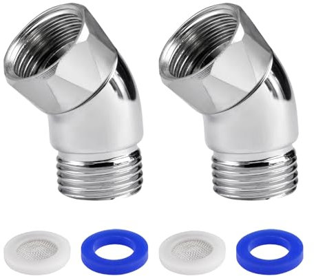 2 Piezas Adaptador de Ducha de Mano 135 Grados, G1/2 Adaptador del Brazo de la Ducha, Conector Angular para Ducha Resistente para Alcachofa de Ducha Brazos de Ducha