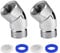 2 Stück Winkelstück für Handbrause Adapter 1/2 Zoll, 135 Grad Duschschlauch Adapter, Swivel Shower Head Adapter mit Gummidichtung, Duschkopf Adapter Verlängerung für Handbrausen und Wandbrausen