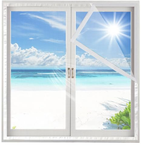 Interior Malla Gatos Ventana 80x200cm Blanco Mosquitera Camper Ventana Malla de mosquitera para ventana Mosquitera Camper Puerta Lateral