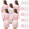 Hestya 5 Sets Cadeaux de Fête Nuptiale EVJF Accessoires pour Femmes Peignoir de Mariée Demoiselle d'Honneur en Satin avec Pantoufles Élastique à Cheveux EVJF Décoration pour Fiançailles Mariage
