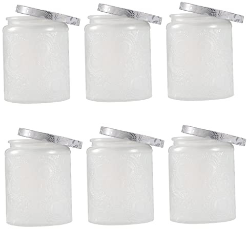 WEKAMOS 6piezas Vaso De Vela De Vidrio Recipientes Para Velas Perfumadas Para Aromaterapia Tarros Para Almacenar Dulces Artesanales Latas