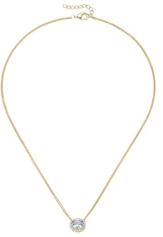 Smart Jewel Collier Collier mit weißen und hellblauem Zirkonia, Silber 925