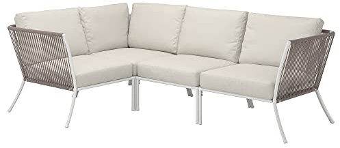 ProTuning SEGERÖN Ecksofa, 3-Sitzer, Outdoor Weiß/Beige/Frösön/Duvholmen Beige