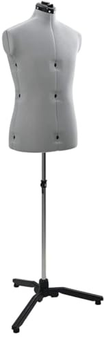 vidaXL Verstellbare Schneiderpuppe für Männer Grau 37,5-45,5 Zoll, Verstellbare Schneiderpuppe, robuste Mannequin-Hilfe, tolles Tool für Mode-Design und Schnittmuster