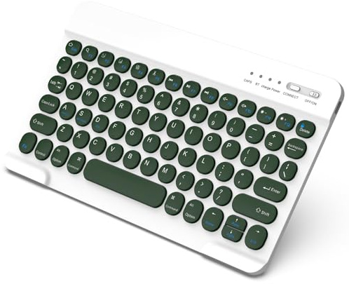 SZO Retro Wireless Keyboard for iPad 10th 11th Gen, Samsung Galaxy Tab, Surface, Typewriter Bluetooth Keyboard for Various Tablets & Laptops [US Layout] Green