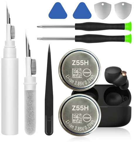 Paquete de 2 baterías Z55H de 75 mAh, compatibles con auriculares Sony WF-1000XM4, auriculares inalámbricos con cancelación de ruido Truly Wireless Earbud batería de 3,85 V con kit de herramientas de