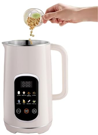 Denash Nut Milk Maker, 8 in 1 Programmable Blender with Digital Display and Keep Warm, 1.2L Stainless Steel Soy Milk Machine for Nut, Smoothie, Soup and Juice (UK Plug)