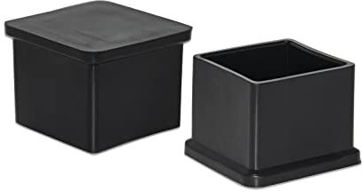 Flyshop Lot de 4 Embouts carrés pour Pieds de Chaise, de Table, de Chaise, de Sol, en PVC, Non marquant, 30 x 30 mm (3,0 x 3,0 cm), Noir