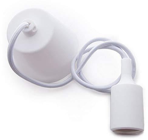 Lampenhalter E27 Kabel - Rosette Weiß | Greenice