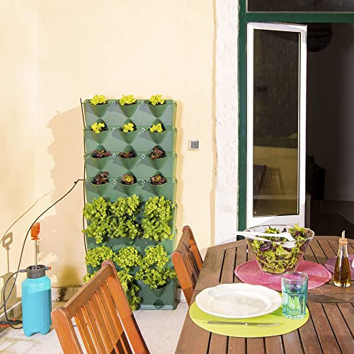 minigarden Vertical Kitchen Garden für 24 Pflanzen, Tropfbewässerungs-Kit enthalten, freistehend am Boden aufstellbar oder zur Wandmontage, Lange Lebensdauer (Grün)