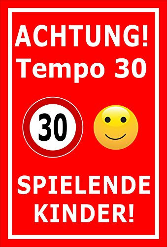 Melis-Folienwerkstatt Schild - Tempo 30-60x40cm | Bohrlöcher | 3mm Hartschaum - S00040-044-D - 20 Varianten