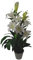 Leaf Large Artificial Stargazer Style Lily Plant, White, 90cm